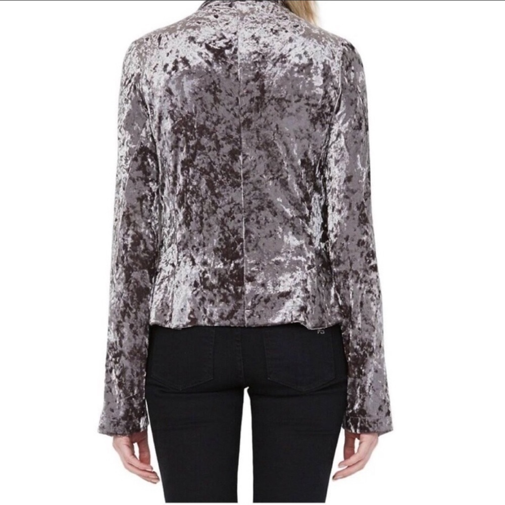 Bailey 44 Jump Cut Velvet Velour Jacket Blazer XS Silver Gray - Picture 9 of 9